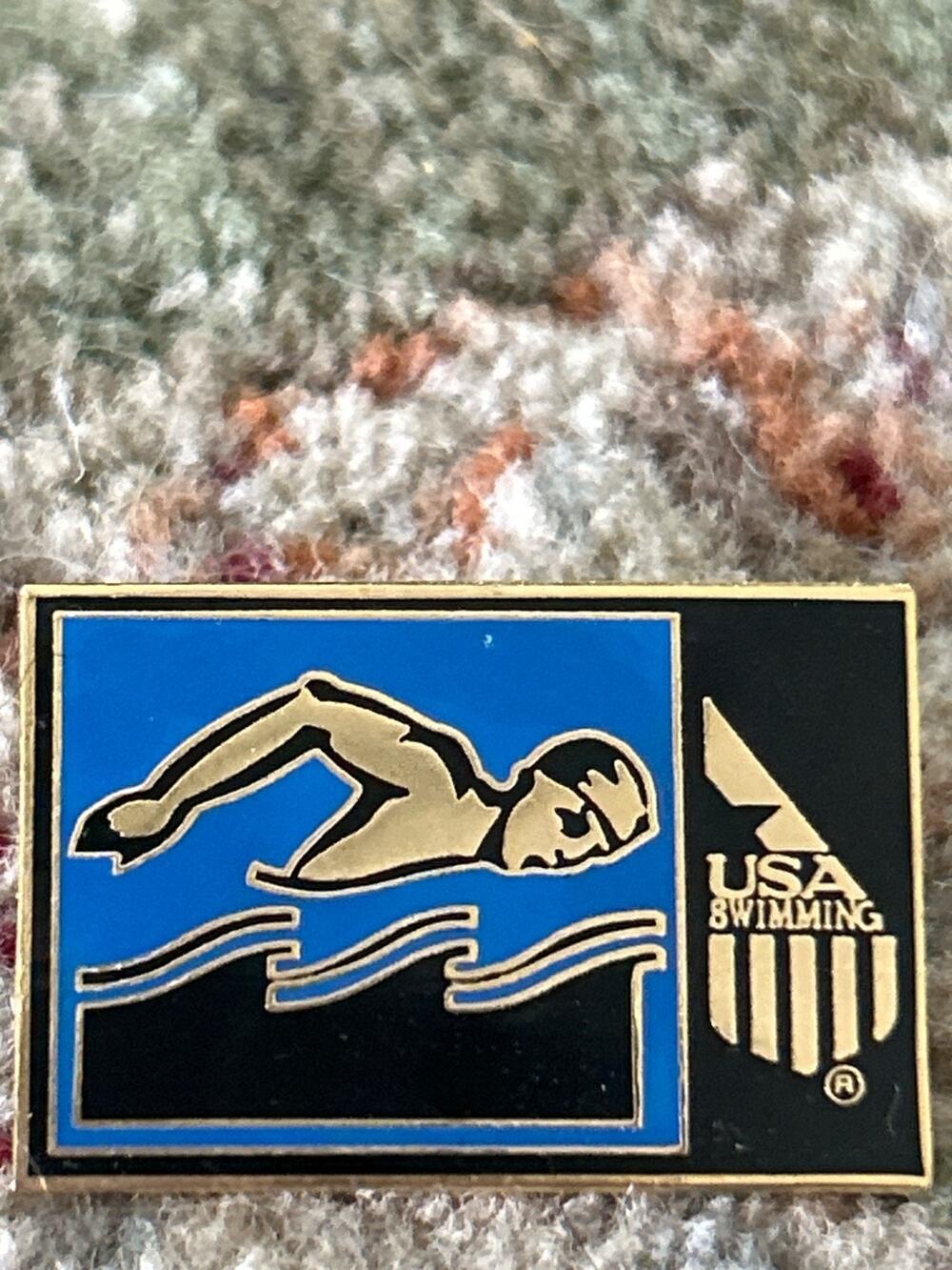Vintage 1980-90s Olympic Swimming Pin - Enamel